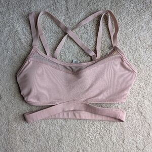 Pink Strappy Sports Bra - Xs